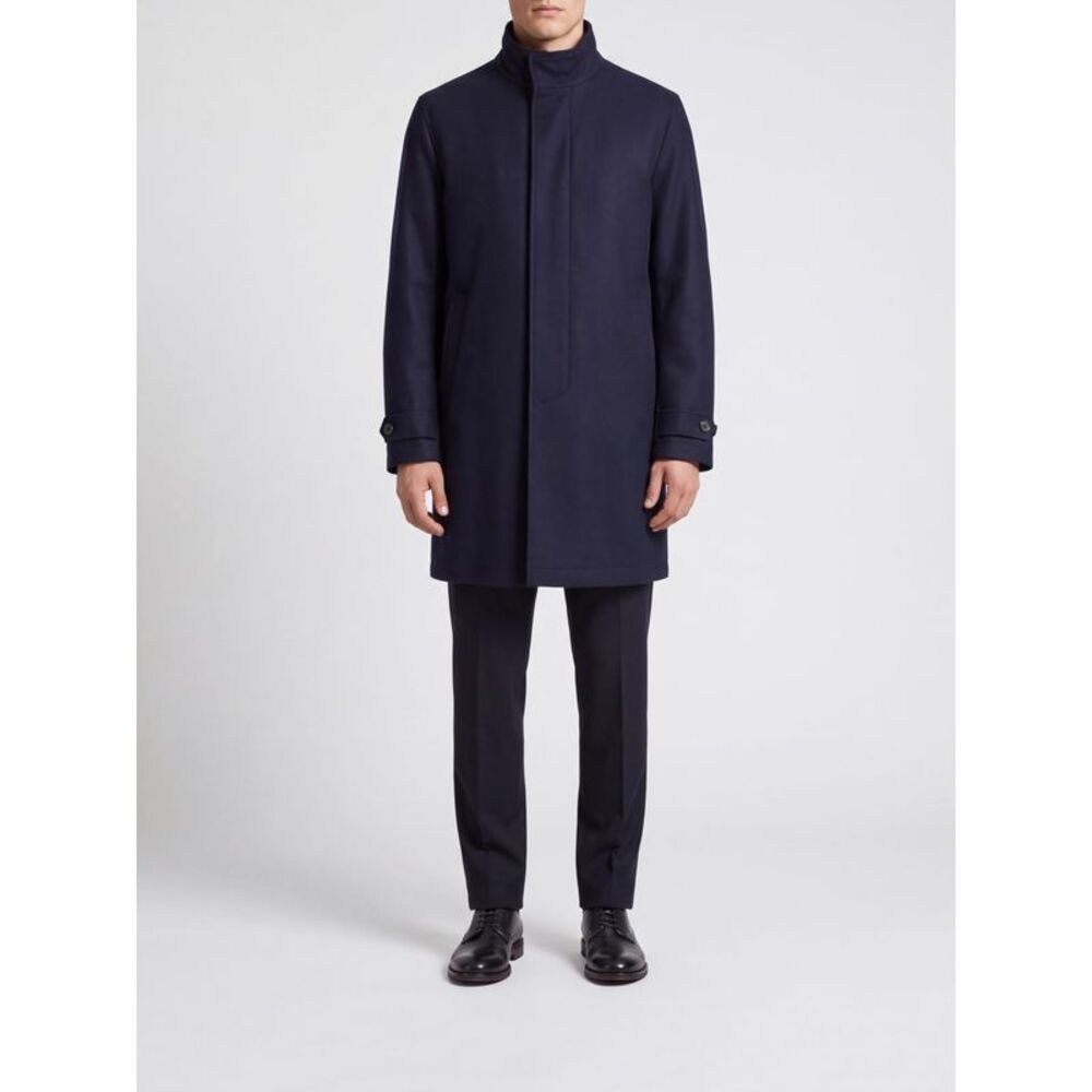 Fay Men Single-Breasted Fay Short Coat In Pure Virgin Wool With High Collar